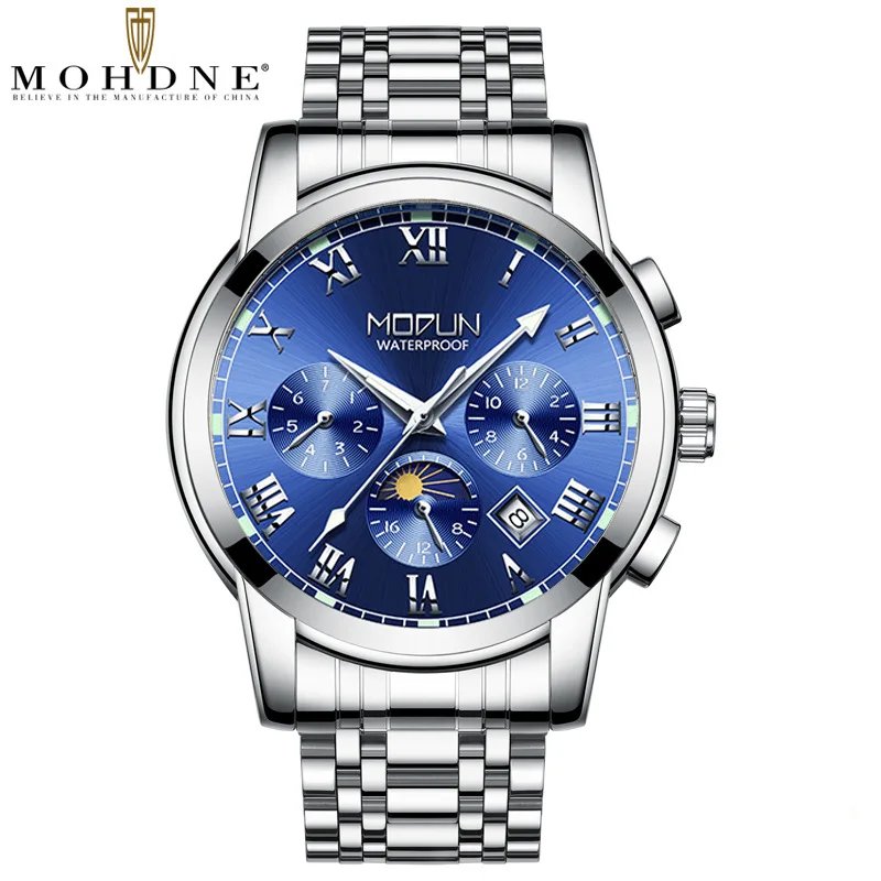 

2021 business watch men's mechanical watch automatic three-eye six-pin multi-function waterproof luminous fashion men's watch