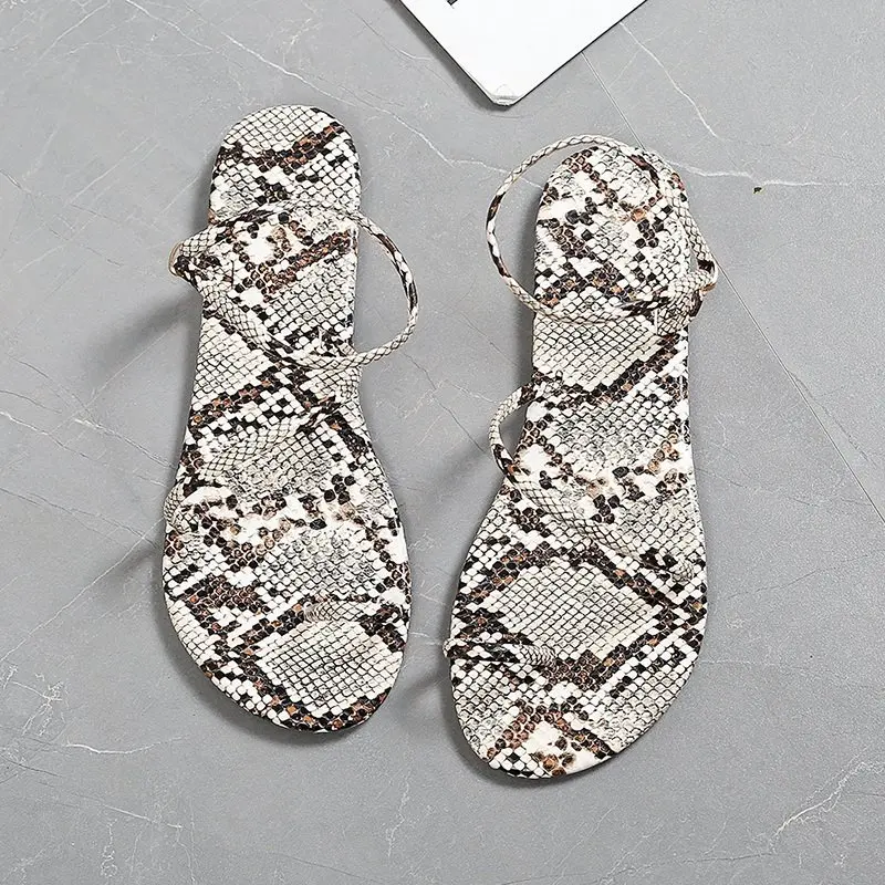 

2021 Summer New Fashion Snake Pattern Ladies Slipper Sandals