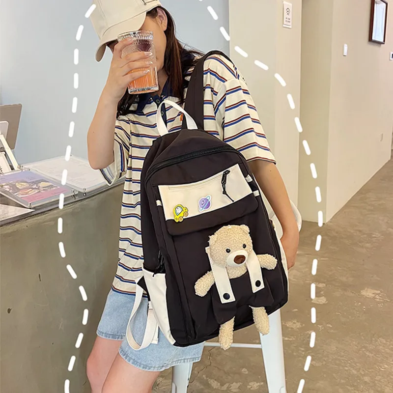 

Вместительный женский рюкзак для мужчин и женщин, сумка для ноутбука и учебника, школьный ранец для девочек-подростков, нейлоновый дорожный...