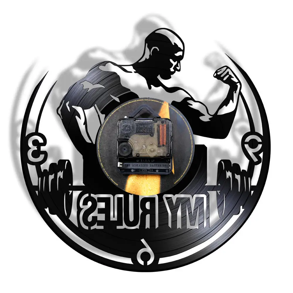 Мотивационные настенные часы My Rules с цитатами для тренажерного зала мужские