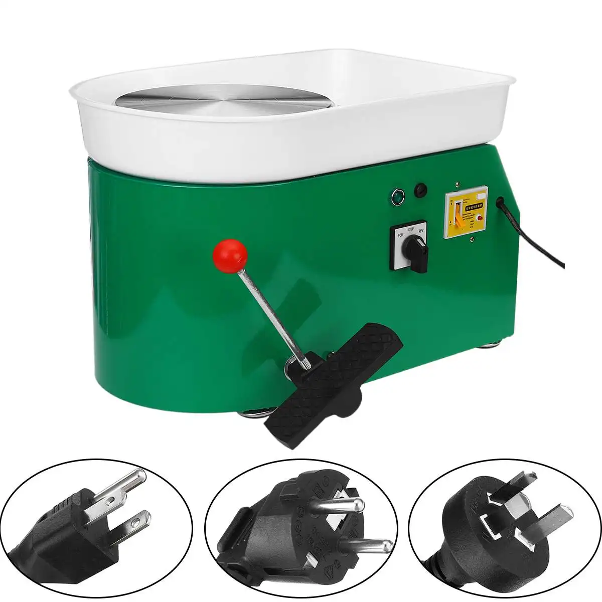 Rueda de cer&aacute;mica el&eacute;ctrica para hacer cer&aacute;mica, m&aacute;quina de pie con Pedal para formar obras de cer&aacute;mica, molde para trabajos de arte, EE. UU., UE, AU, 220V /110V, 600W-1