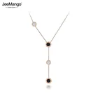 JeeMango оригинальный дизайн, ожерелье из нержавеющей стали с римскими цифрами, колье-чокер для женщин, модное Очаровательное ожерелье с подвеской JN19213