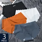 Комплект женского нижнего белья ALLMIX, бесшовные спортивные трусы с заниженной талией, 3 шт.лот