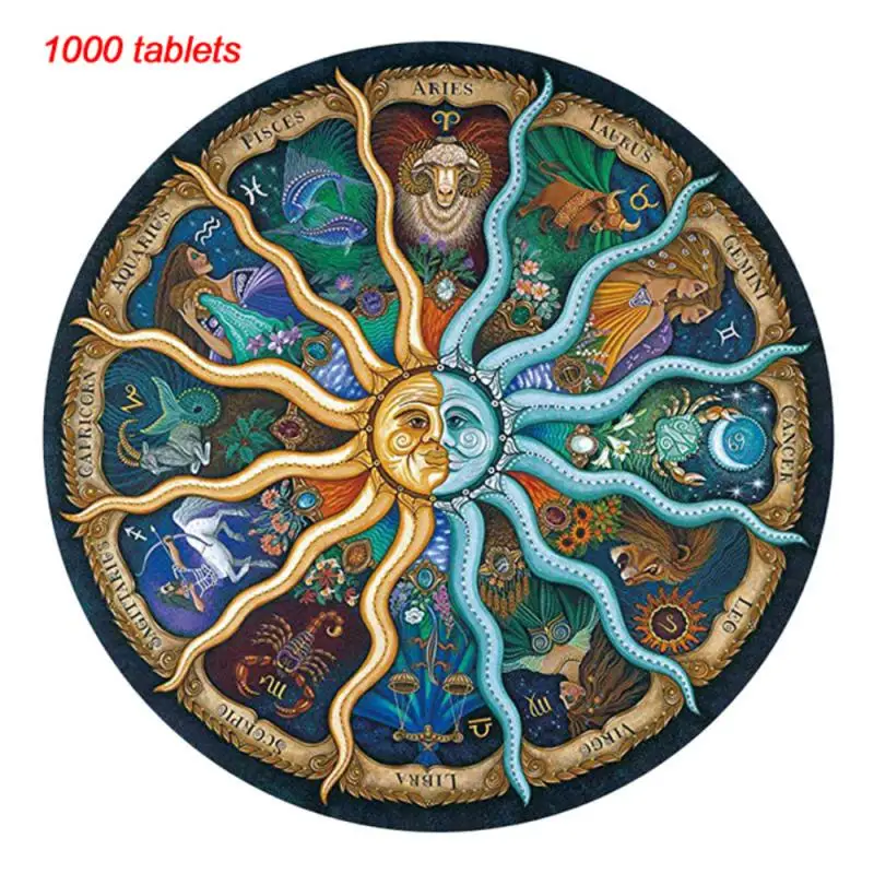 

1000 Pieces Puzzle Assembling Dropship Round Puzzle Game Toys Adult Children Assembled Jigsaw Puzzle Party Game Family Cooperati