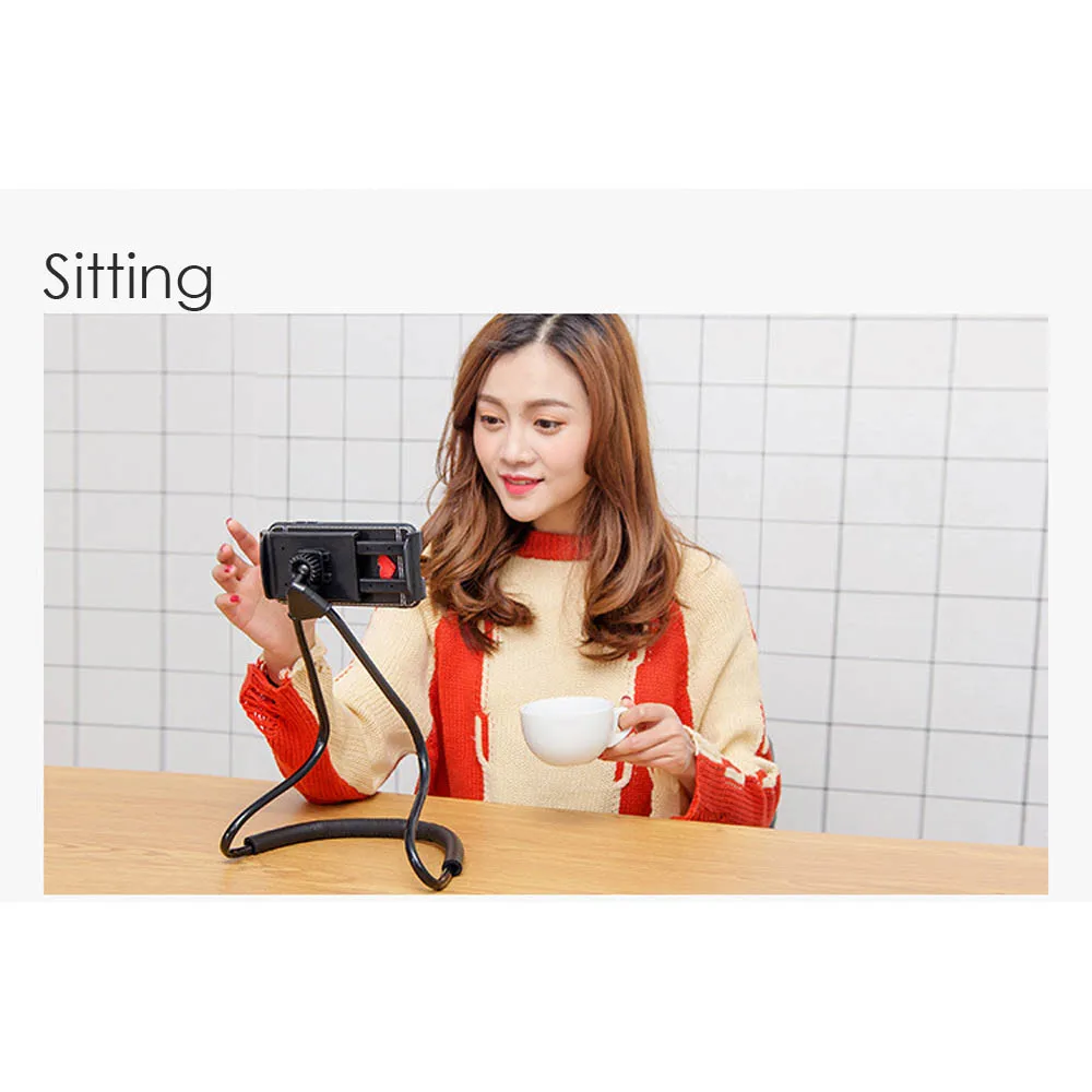 KISSCASE Flexible Neck Desk Phone Holder Lazy Necklace Support Bracket For iPhone 7 11 Pro Max 360 Bed Seat Stand | Мобильные