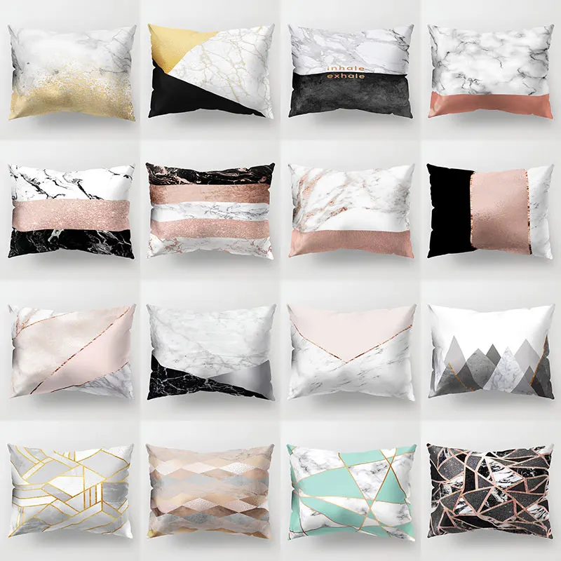 

Cushion Cover Polyester Pillow Cover For Sofa Living Room Cushion 30*50cm Decorative Pillows Marble Pillow Cover Home Decoration