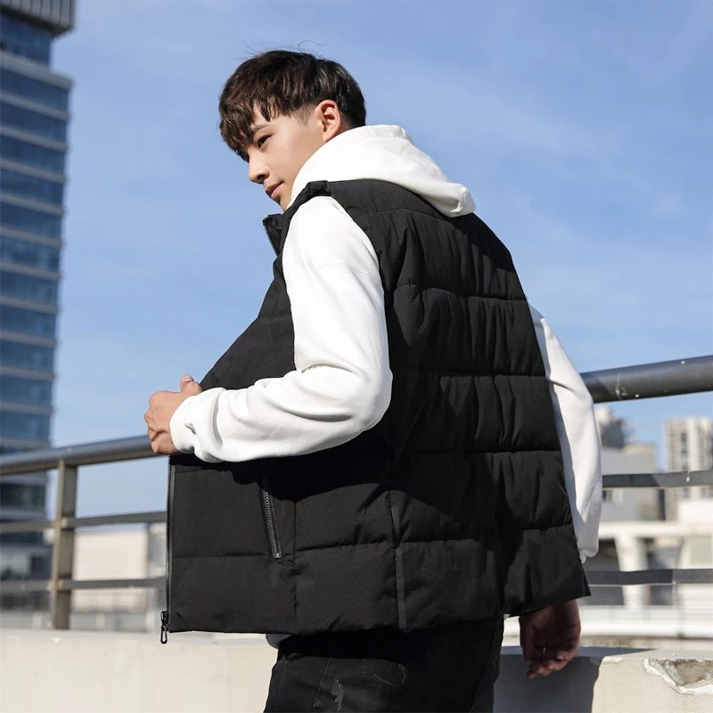 Мужской Хлопковый жилет большого размера зимняя модная безрукавка с капюшоном