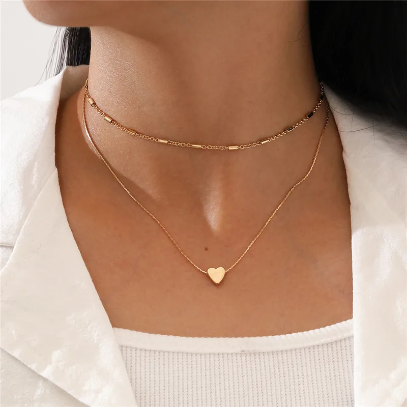 Простое модное женское ожерелье Modyle до ключиц для женщин многослойное золотое с