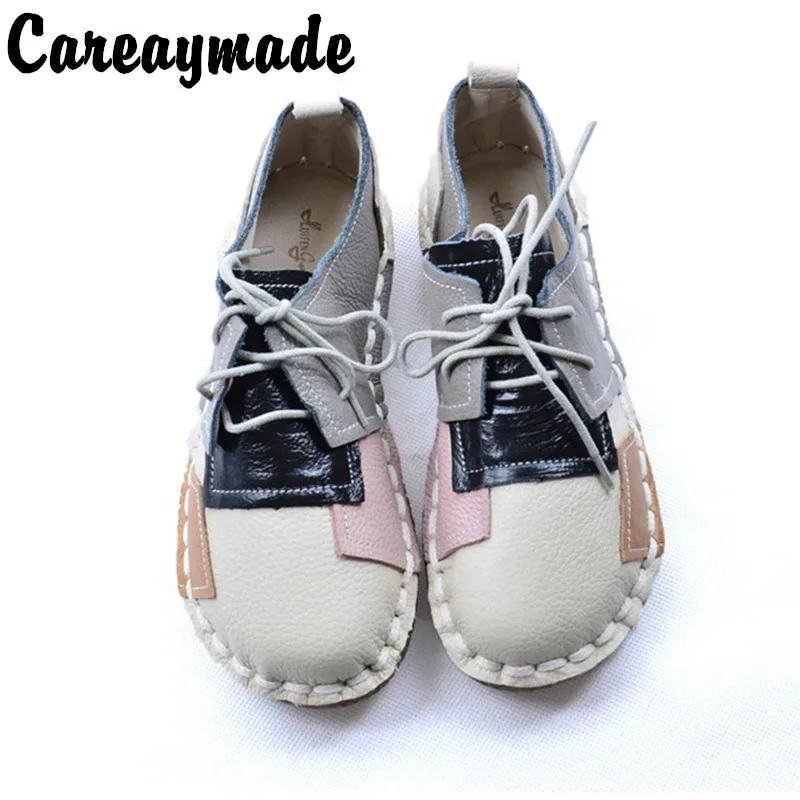 Литературные туфли ручной работы Careaymade в стиле ретро на плоской подошве Воловья