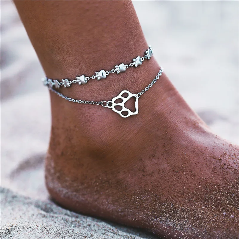 New Vintage Anklet Set Fashion Anklets For Women 5pcs/set Multilayes Adjustable 2020 Bracelet On Leg Foot Beach Jewelry | Украшения и
