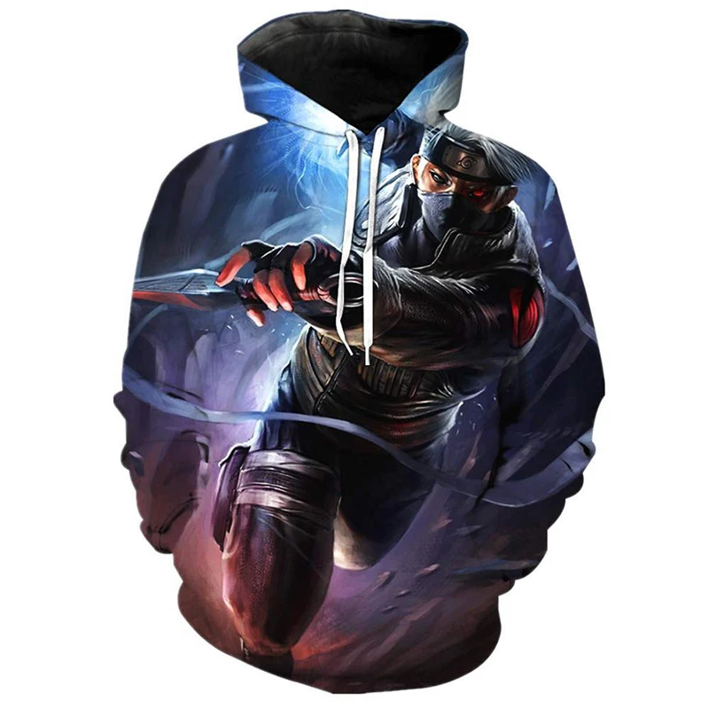 

Spring and Autumn Men's and Women's Hoodies 3D Printing Japanese Anime Kakashi Children's Pullover Sweatshirt Fashion Caot