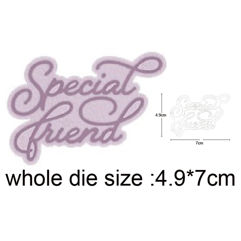

2020 New Metal Dies Word Special Friend cutting dies and stamps DIY Scrapbooking Stencils dies Album Cards Making Embossing dies