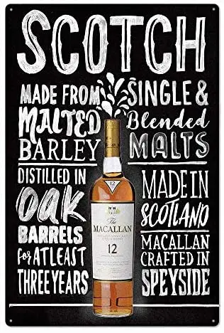 

Scotch Whiskey Novelty Parking Retro Metal Tin Sign Plaque Poster Wall Decor Art Shabby Chic Gift Suitable 12x8 Inch