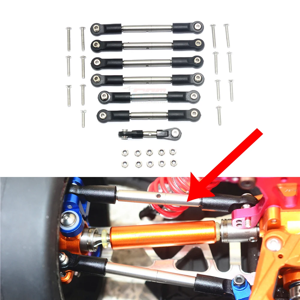 

GPM TRAXXAS 1/7 XO-1 64077-3 Flat Sports car Modified accessories Metal Full Car Stainless Steel Tie Rod Pull Rod