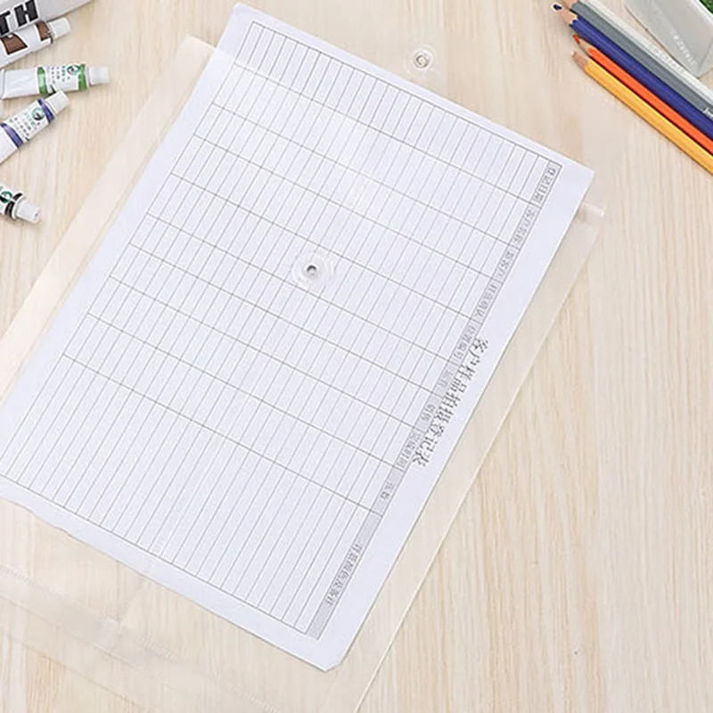 

1 Pcs Effective A4 File Bag Transparent Plastic Portfolio Thick Waterproof Three-dimensional Vertical Rope Rope Kit