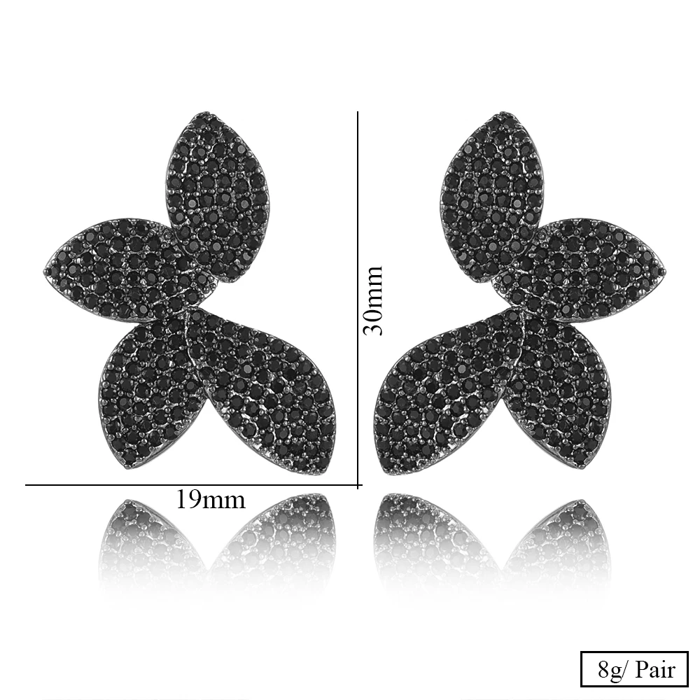 

Missvikki Famous New Design Full CZ Original Design Leaf Earrings Jewelry for Female Bridal Wedding Daily Party Show Earrings