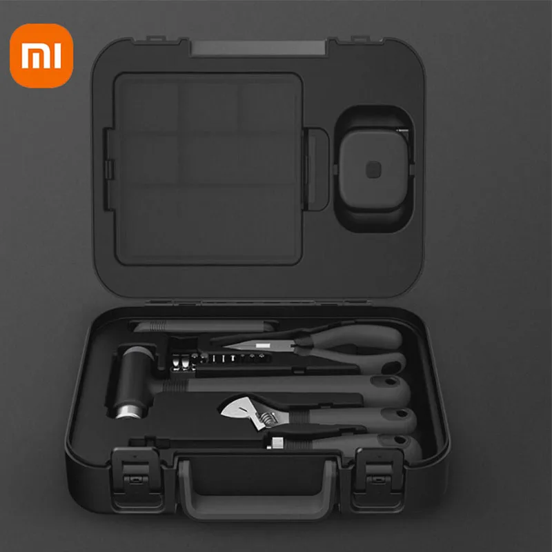 

Xiaomi Mijia 16PCS DIY Tool Kit Toolbox General Household Hand Tool With Screwdriver Wrench Hammer Tape Plier Knife Repair Tools