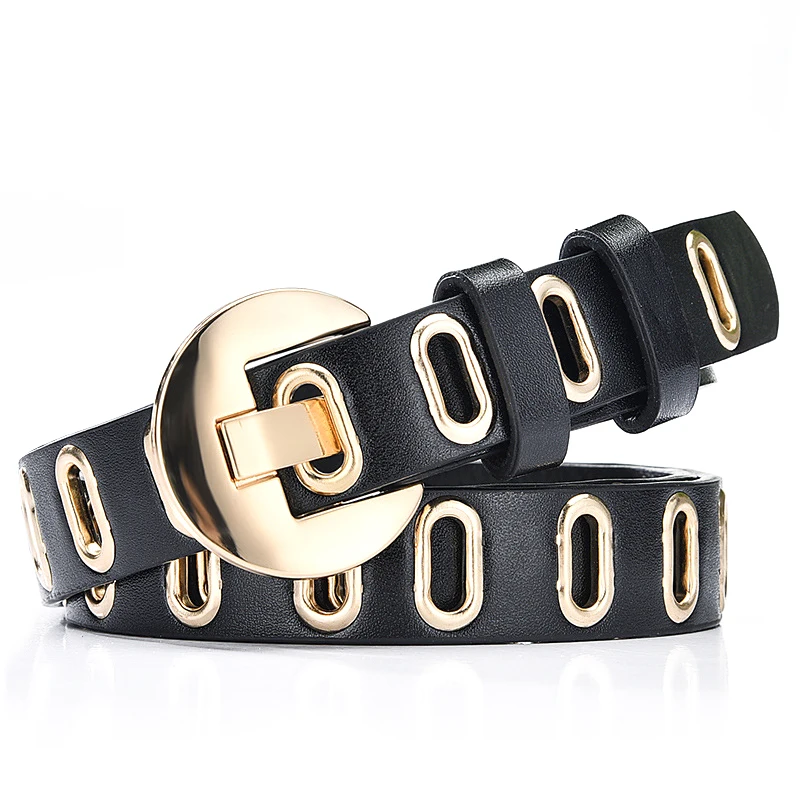 Женские Полые модные ремни из искусственной кожи пояс для платья брюк джинсов
