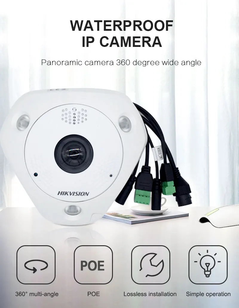 HIKVISION DS-2CD6362F-IVS китайская версия 6MP рыбий глаз вид Водонепроницаемая ip-камера Поддержка SD карты/PoE/IR ONVIF