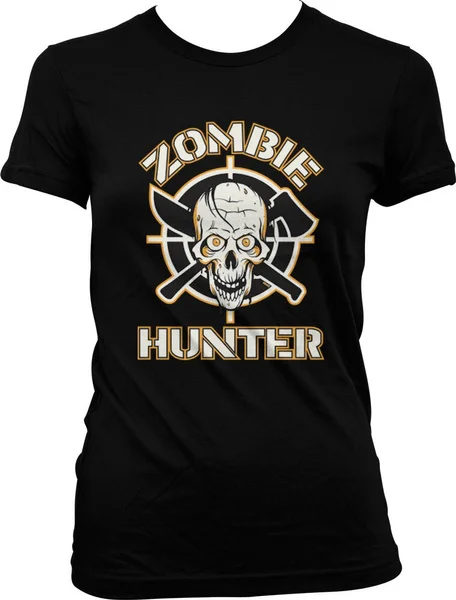 

Zombie Hunter Axe Machete Skull Death Undead Walker Juniors T-shirt