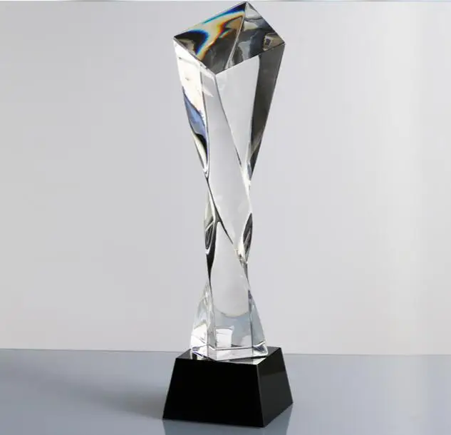 

26cm Twist Crystal Trophy Cup Creative Customized Prize Cup Promotion Encourage Souvenir