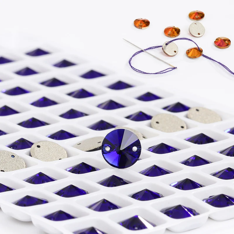 Круглые кристаллы AB разы с плоской задней стороной для одежды Стразы вышивки