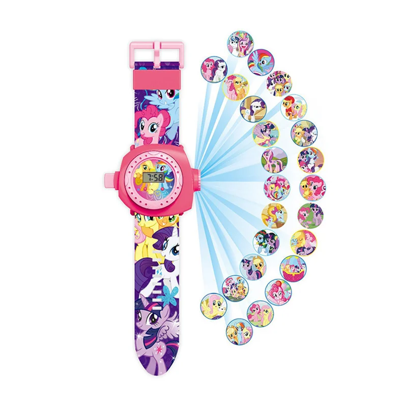 Часы-головоломка с прожектором цифрового времени и моделью игрушки My Little Pony Cartoon Anime Figure One Piece для детей в качестве рождественского подарка.