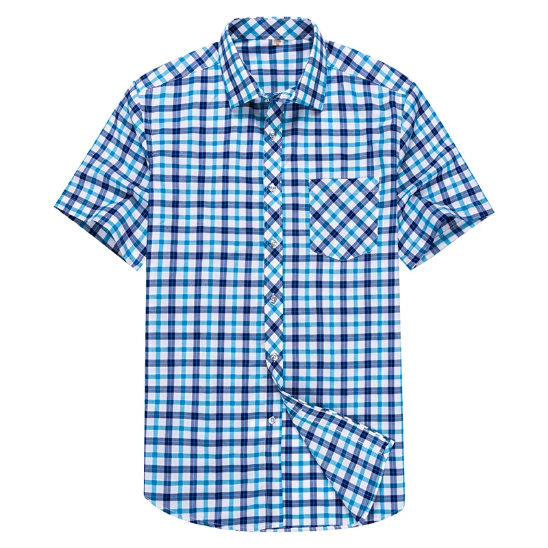 

Plus Size 5XL Plaid Shirt Men Shirts 2020 New Summer Fashion Chemise Homme Mens Hawaiian Shirt