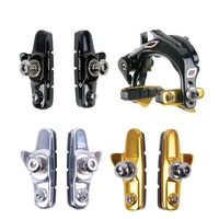 1 pair road bike caliper brake pads cnc aluminum shell bicycle brake block pads cycling c brake shoe blocks holder accessories