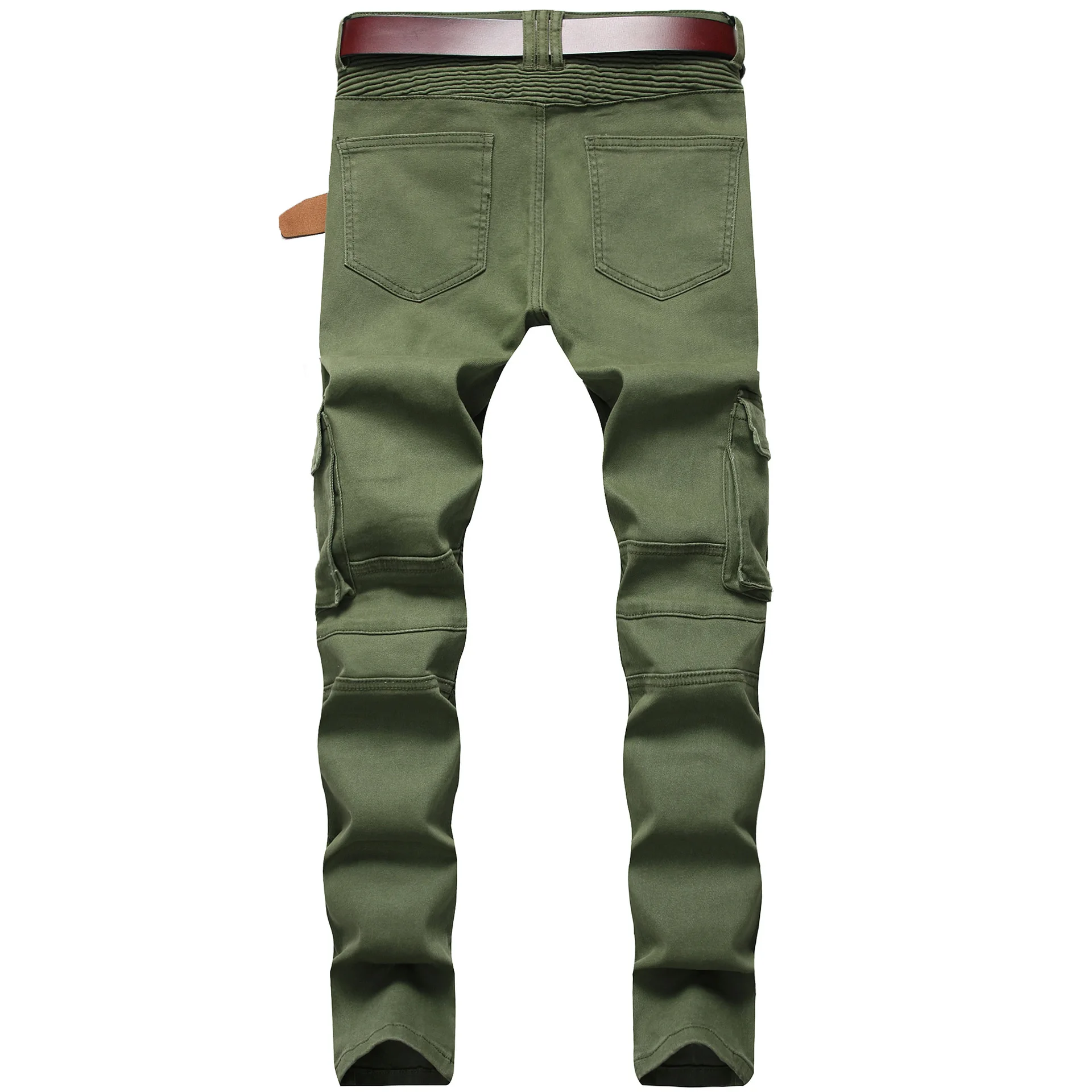Мужские джинсы скинни дизайнерские Amry Green Slim Fit мото-байкерские мужские джинсовые