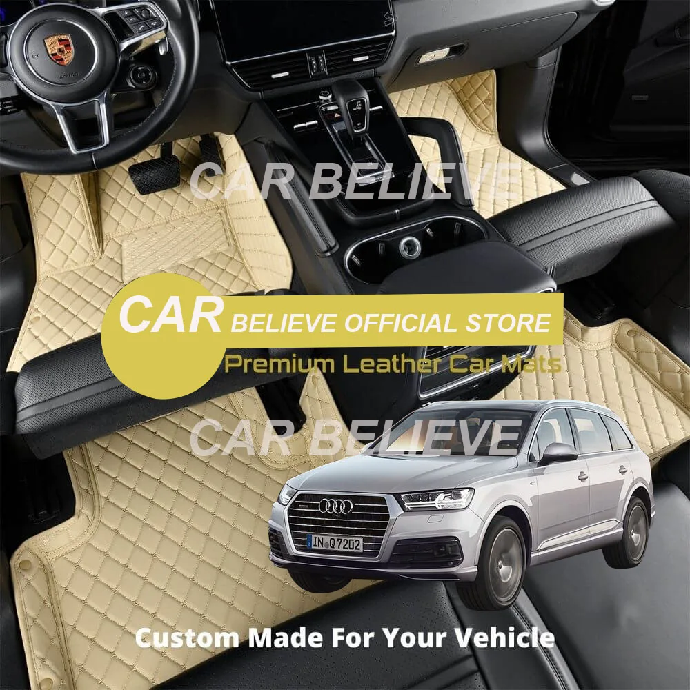 

Leather Car Floor mats For Audi Q7 2019 2018 2017 2016 5 Seats Carpets Rugs Pads Interior Parts Accessories