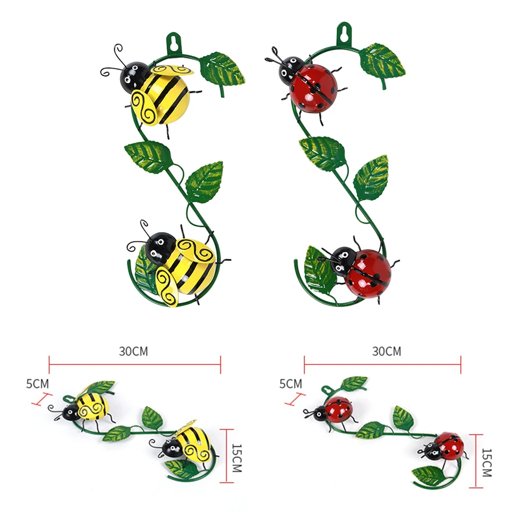 

Wall Hanging Decor Sculpture 3D Insect Ladybug Metal Courtyard Wall Insect Ladybug Indoor Outdoor Decoration Accessories