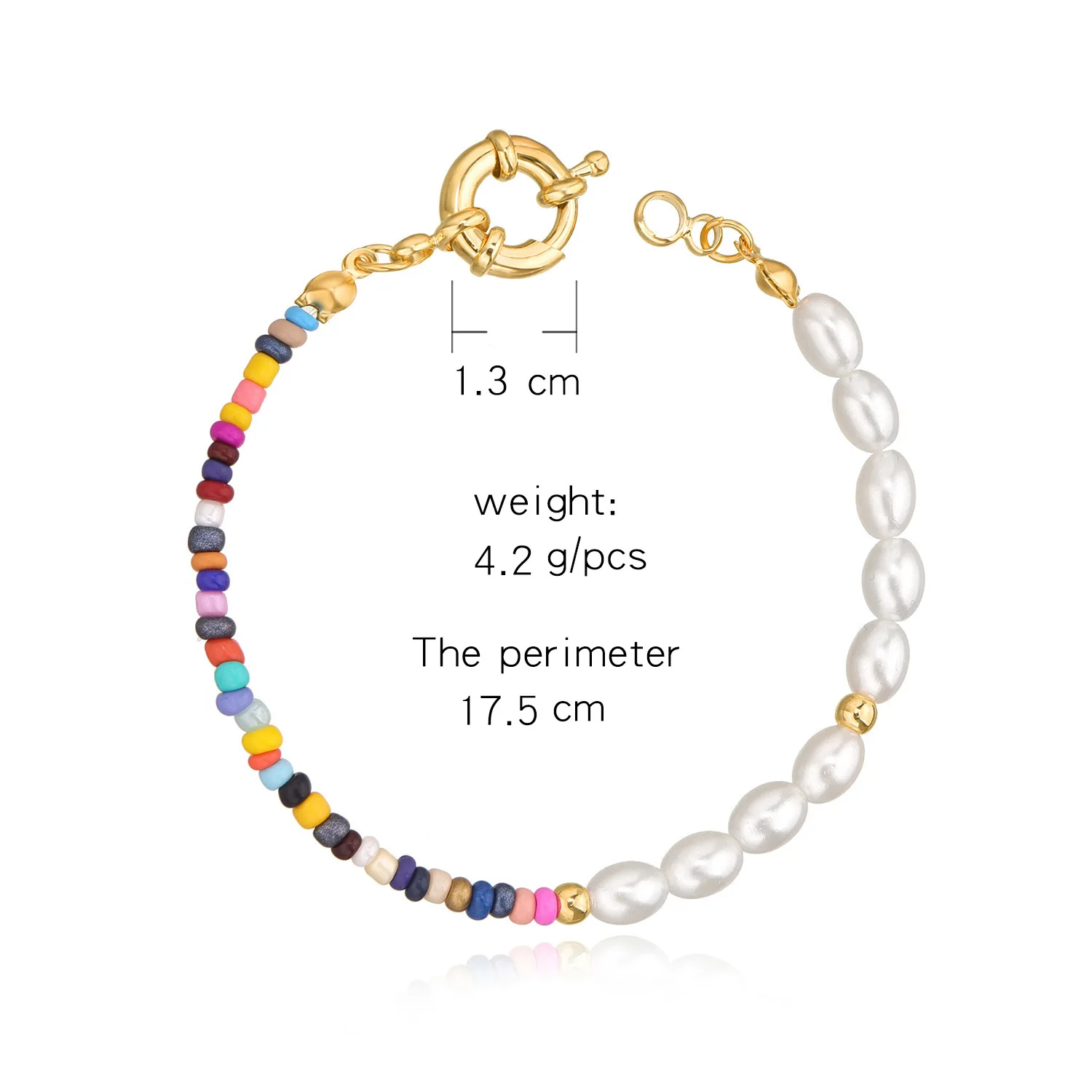 

Bohemian Multicolor Acrylic Beads Necklace Bracelet Jewelry Set For Women Female Vintage Pearl Gold Color Chain Choker Necklace