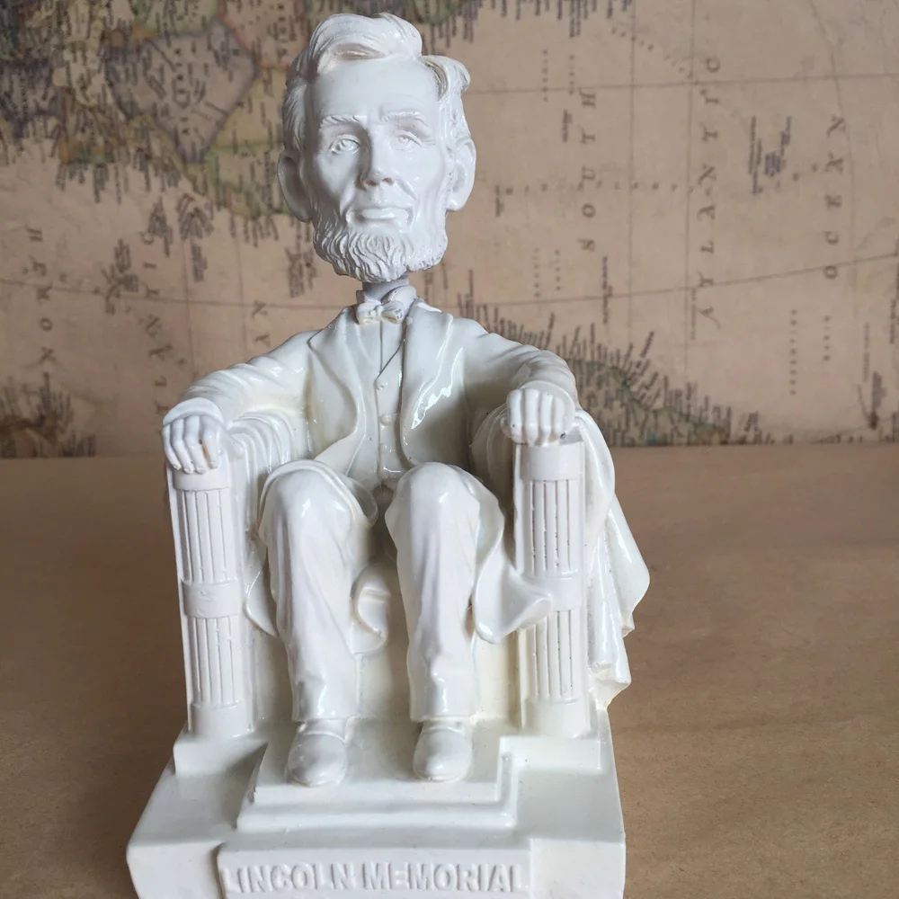 

USA Former President Great Man Abraham Lincoln Black African American Freedom Leader Bobble Head Figure Model Toys