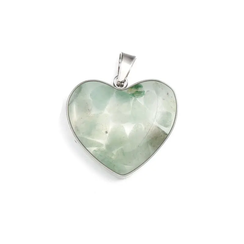 Натуральный Полудрагоценный камень женский кулон на ожерелье в форме сердца