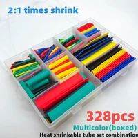 328ps colour boxed heat shrink tubing 21 electronic diy kit insulated polyolefin sheathed shrink tubing cables and cables work