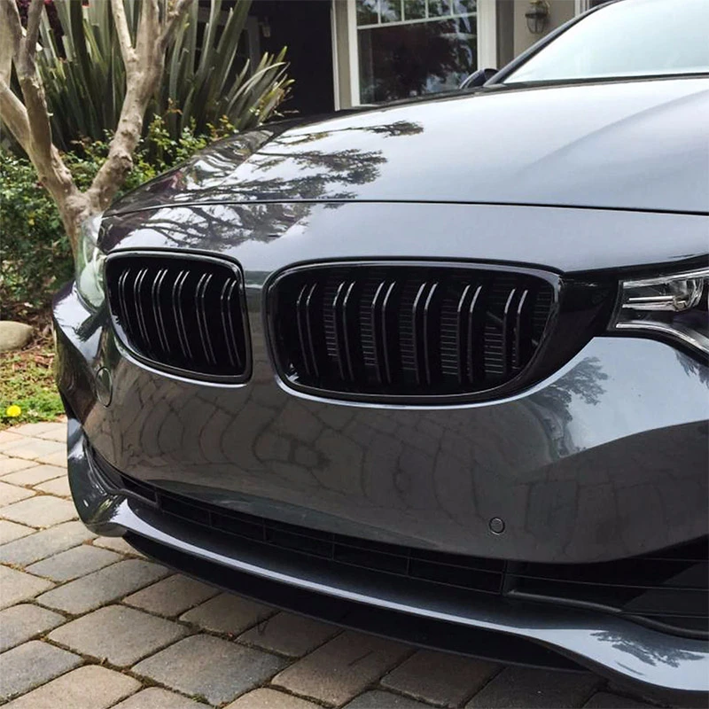 Передняя Спортивная решетка для автомобиля SPEEDWOW глянцевая черная двойная