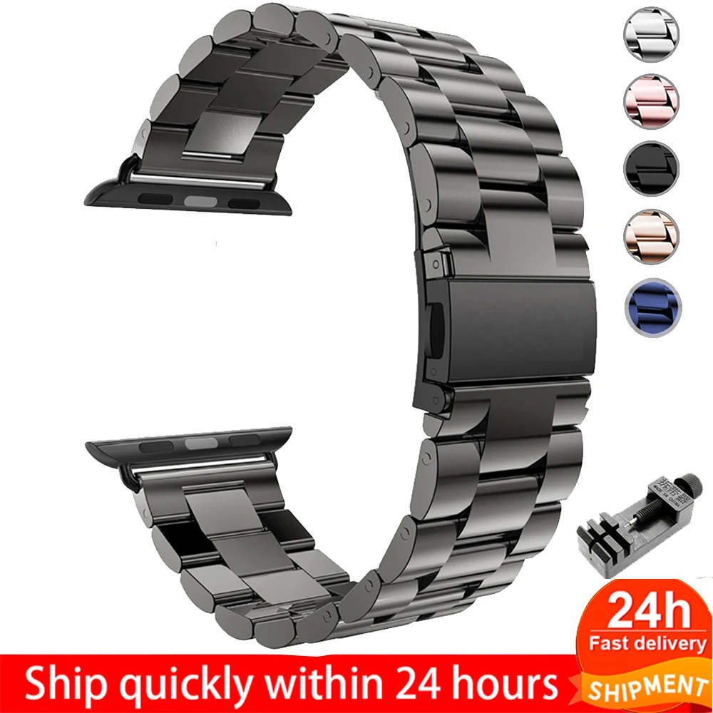 

Stainless Steel Strap For Apple watch band 40mm 44mm 5 4 3 watch strap 38mm 42mm Bracelet Sport Metal WatchBand for iWatch 3 2 1