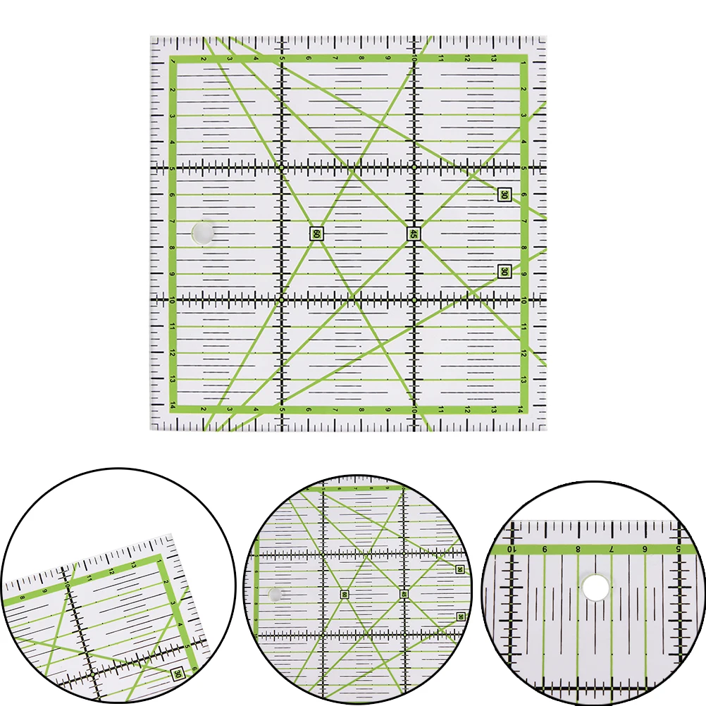 

1pcs Acrylic Patchwork Ruler High Grade Acrylic Material Transparent Scale School Supplies Arts Craft Sewing 5.91""x5.91""*0.2cm