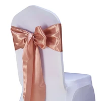 shipping free 25pclot chair sashes bow tie 7 x108 wedding chair satin sashes gold cover wedding decor party banquet venue