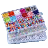 24 grids acrylic alphtbet letter beads kit for jewelry making bracelet diy accessories colorful miyuki seed beads set