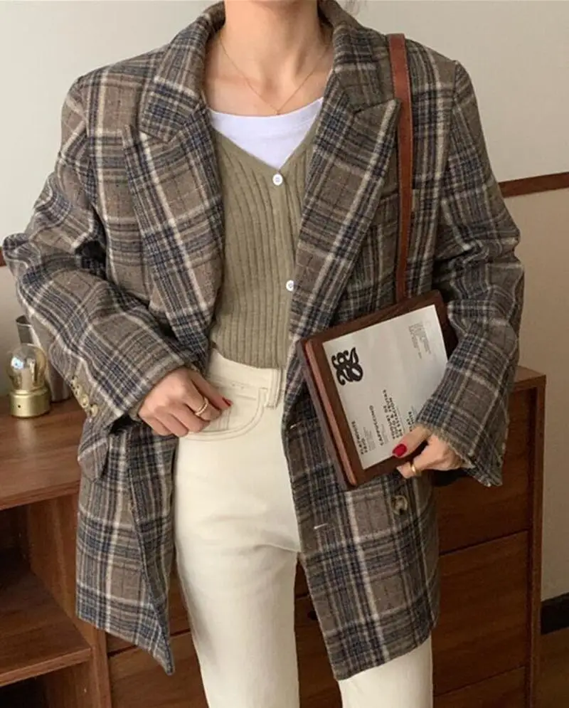 

Блейзер Женский шерстяной, с карманами, Осень-зима 2020