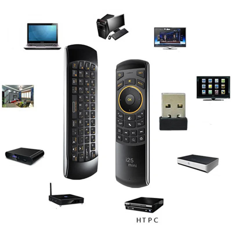 I25 мини беспроводная клавиатура Двусторонняя силиконовая кнопка с летающей