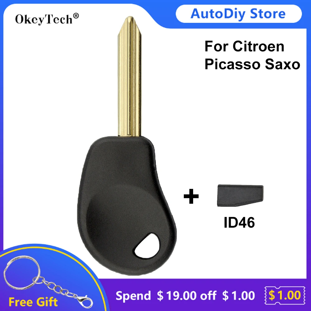 

Чехол для автомобильного ключа-транспондера OkeyTech, чехол для Citroen Picasso Saxo Jumpy desпластырь C5 C6 Berlingo Elysee с чипом ID46