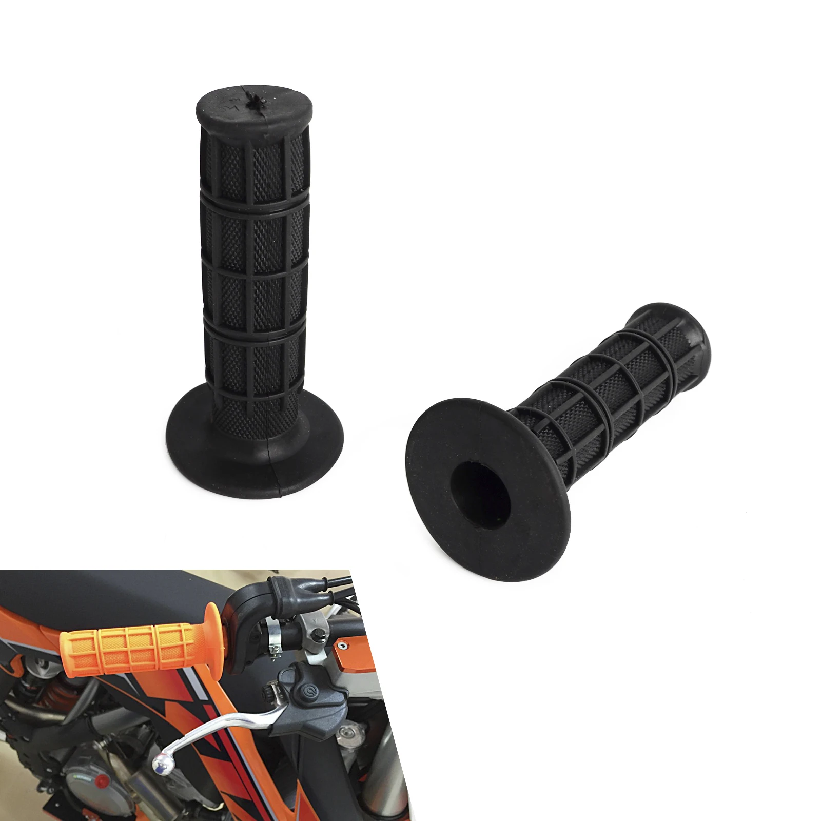 Black 22 мм 7/" резиновая рукоятка рукоятки для CRF YZF WRF KXF KLX для моделей ktm и rmz питбайк Мотокросс Мотоцикл эндуро MX внедорожный - Цвет: Black