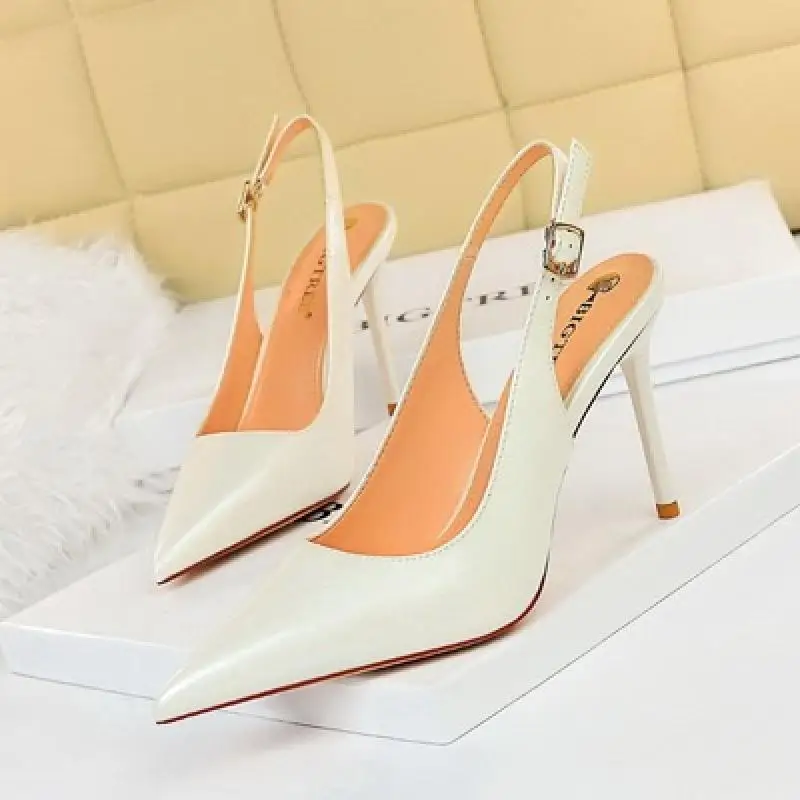 

Women Fashion Slingbacks Sandals Women Pointed Toe Summer Lady Pumps Female Buckle Band Stilettos High Heels Lady Dress Shoes