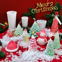 2021 new christmas silicone candle mold santa claus christmas tree wax mould for diy aromatherapy candle plaster making supplies