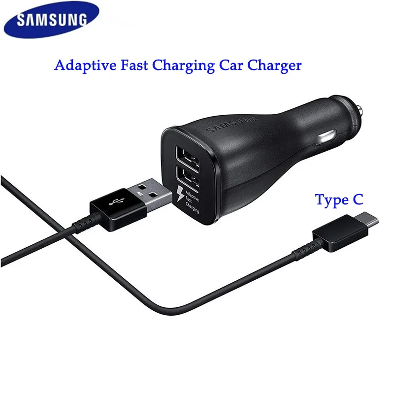 Оригинальное автомобильное быстрое зарядное устройство Samsung USB адаптер и кабель