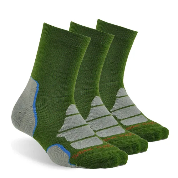 Носки из мериносовой шерсти, ZEALWOOD Athletic cushit Crew hiking& походные носки, 1/3 пар - Цвет: 3 pair Khaki green