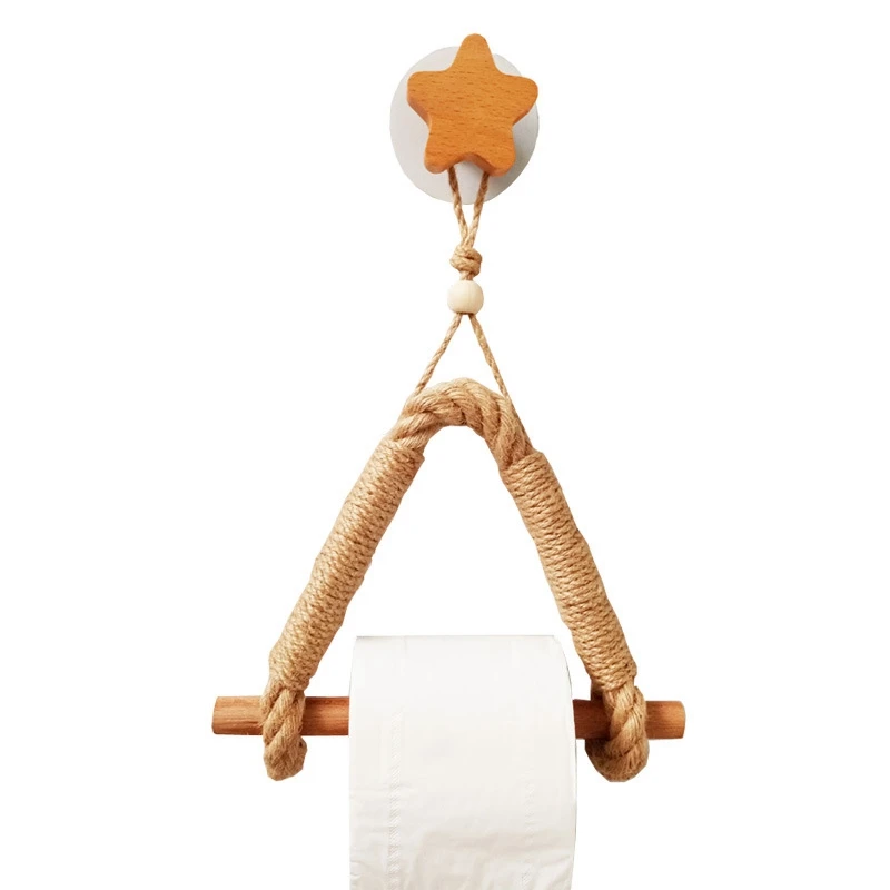 

Roll Paper Holder Vintage Star Towel Hanging Rope Wall Mount Toilet Paper Rack Home Hotel Bathroom Accessories